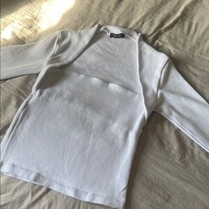 Zara Men's Classic White Crewneck Sweater